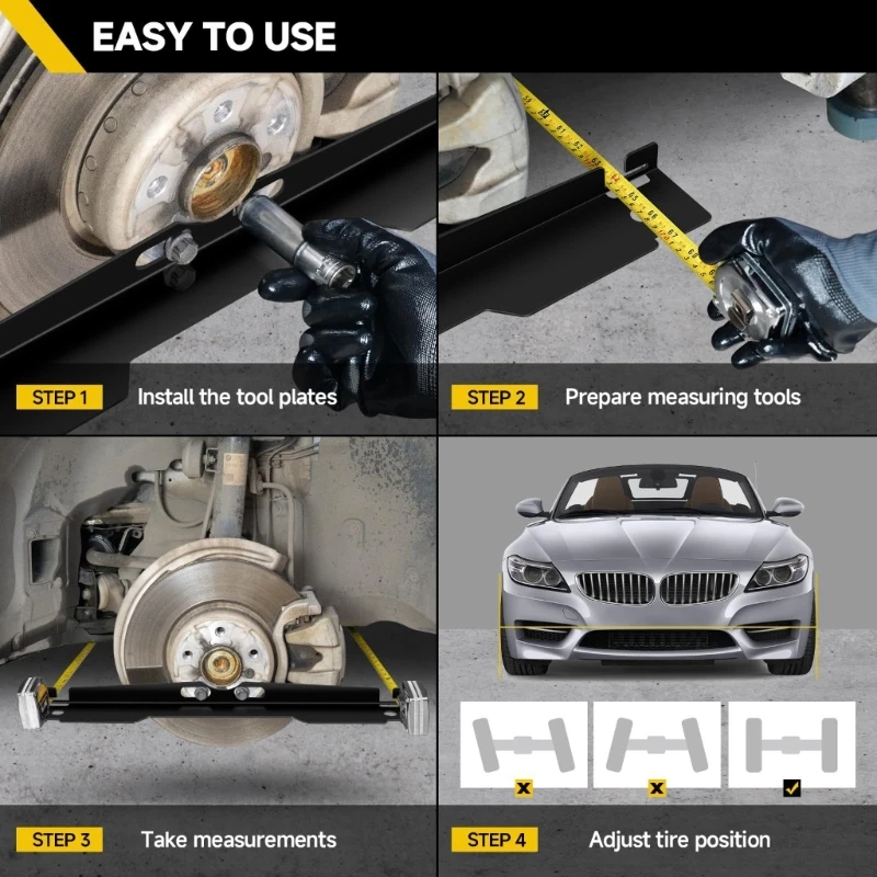 

Многофункциональный инструмент для выравнивания колесо для выравнивания колес для стабильного и безопасного вождения