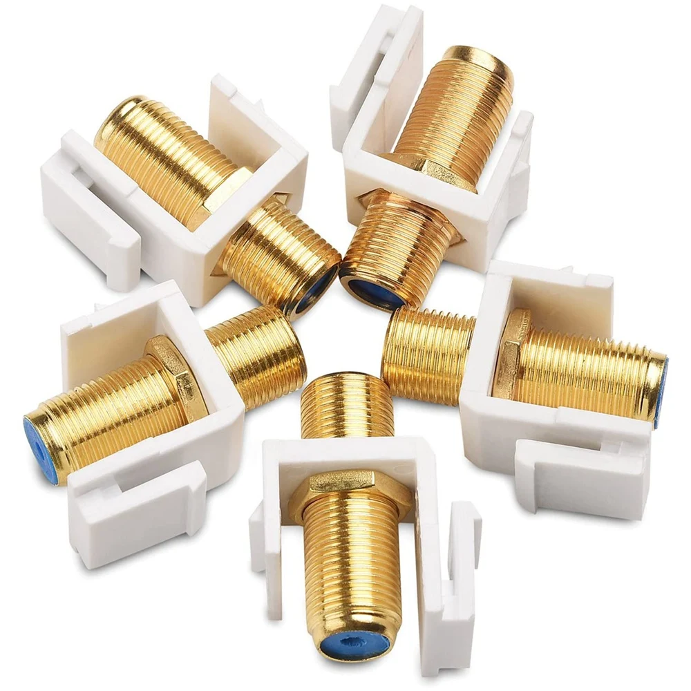 5 Pack RG6 Jack Insert, Coaxial Jack Insert Gender Changer-VVBC