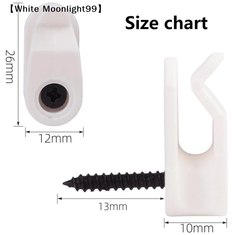 [أبيض] 20 قطعة سلسلة أضواء خارجية مقاطع المسمار في الشماعات البلاستيكية أضواء شماعات السنانير لسلال النبات سلسلة أضواء ديكورا