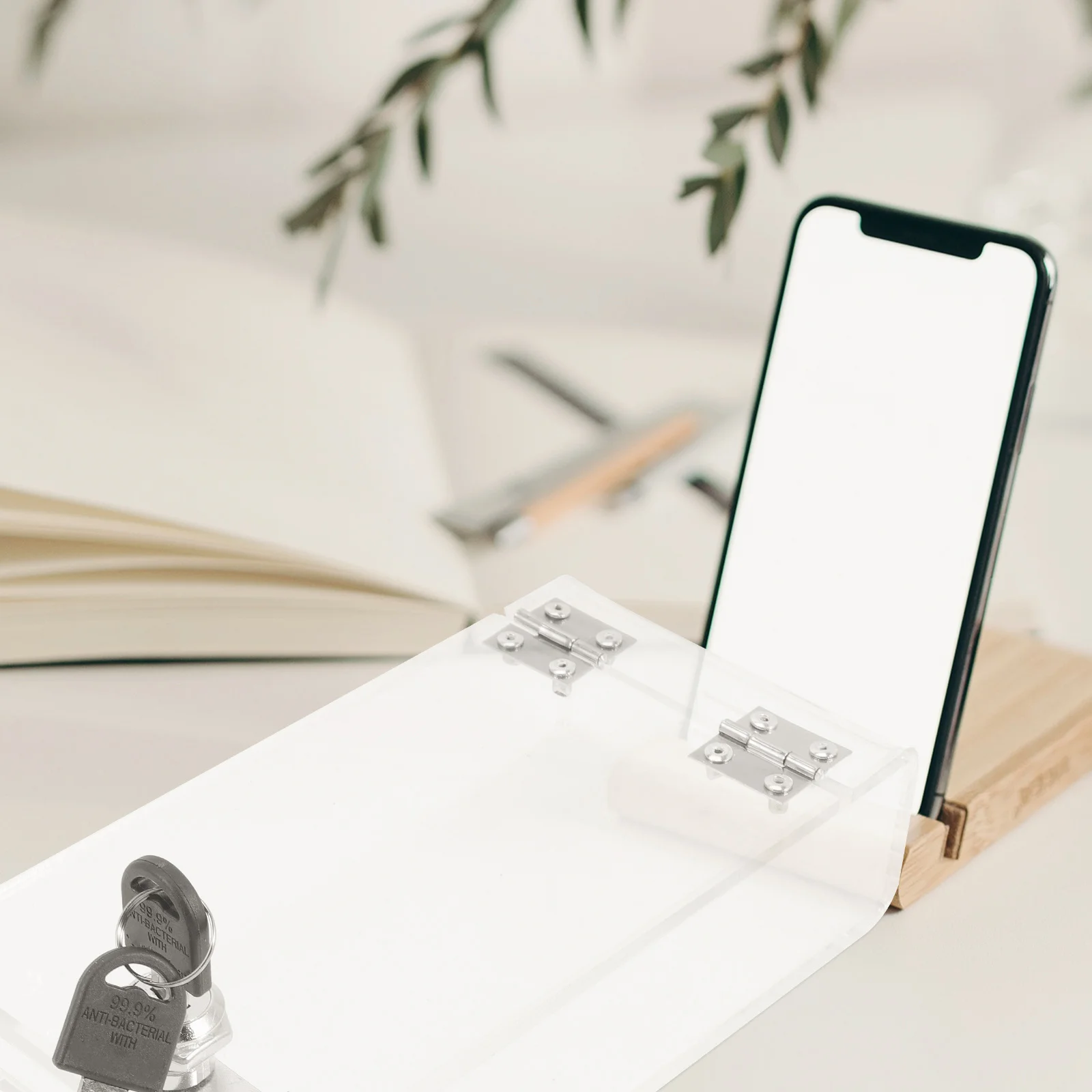 Transparent Storage Box 1 Layer Acrylic Phone Locker Cable Outlet Cover Cell Phone Case Lightweight Portable Focus Helper