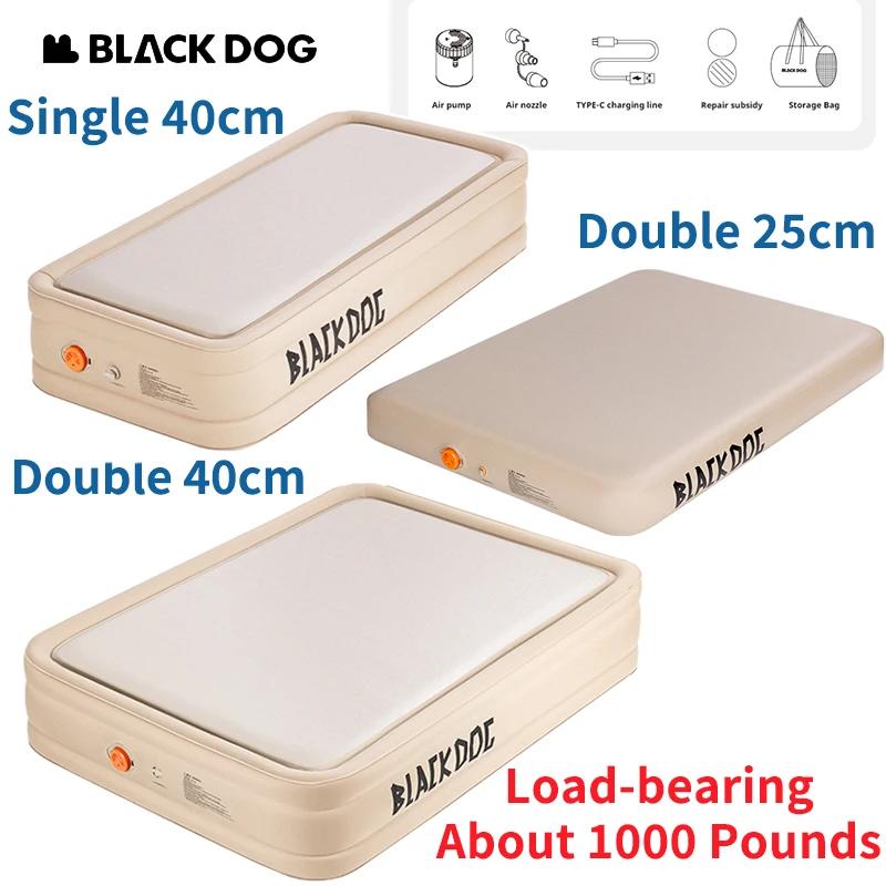 

Naturehike BLACKDOG Cloud Dream Brushed Spring Inflatable Bed Fabric Dense 1000 Pounds High Load-Bearing Double Sealed Inflatabl