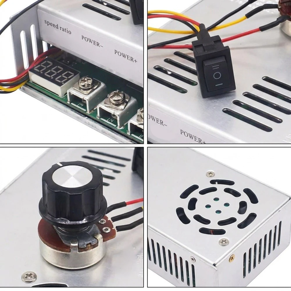 200A DC Motor Controller 12-48V Bidirectional Gear Reducer Regulator For Industrial Brushed Motor Automation Drive