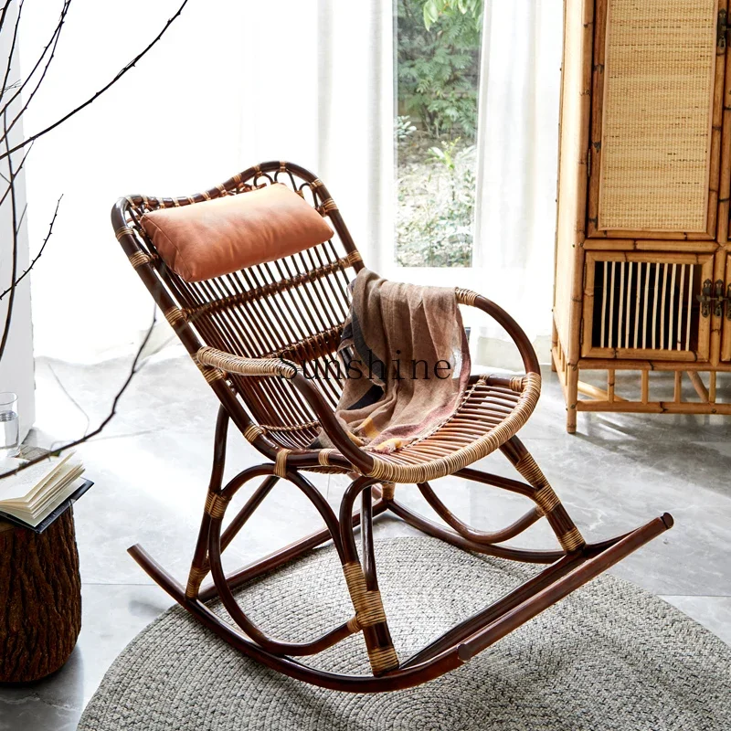 

Household rattan living room rocking chair single balcony leisure chair