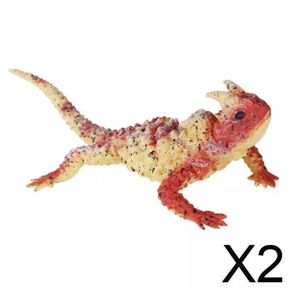 2xMini نموذج التماثيل، مجموعة ألعاب الحيوانات المصغرة، زخارف الحفلات لسطح المكتب، شكل مطاطي للأطفال الصغار