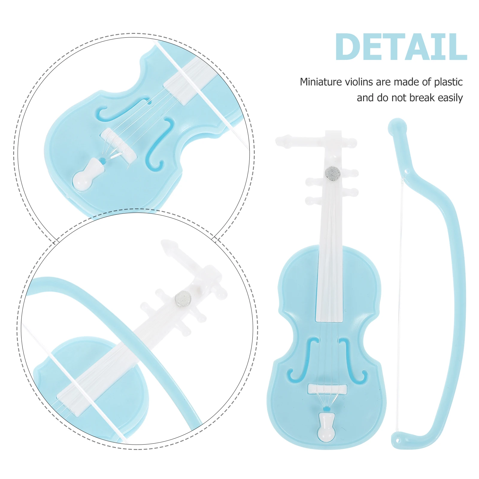 

6pcs Mini Violin Decoration Plastic Retro Accessory Mini Decor Violin Smooth Surface Vintage Design