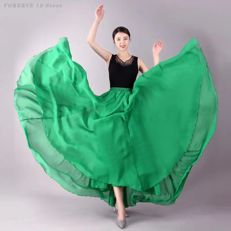 Traje de dança clássica longo ballet dançarina do ventre saias prática wear feminino cigano flamenco saia tradicional yi uyghur dancewear