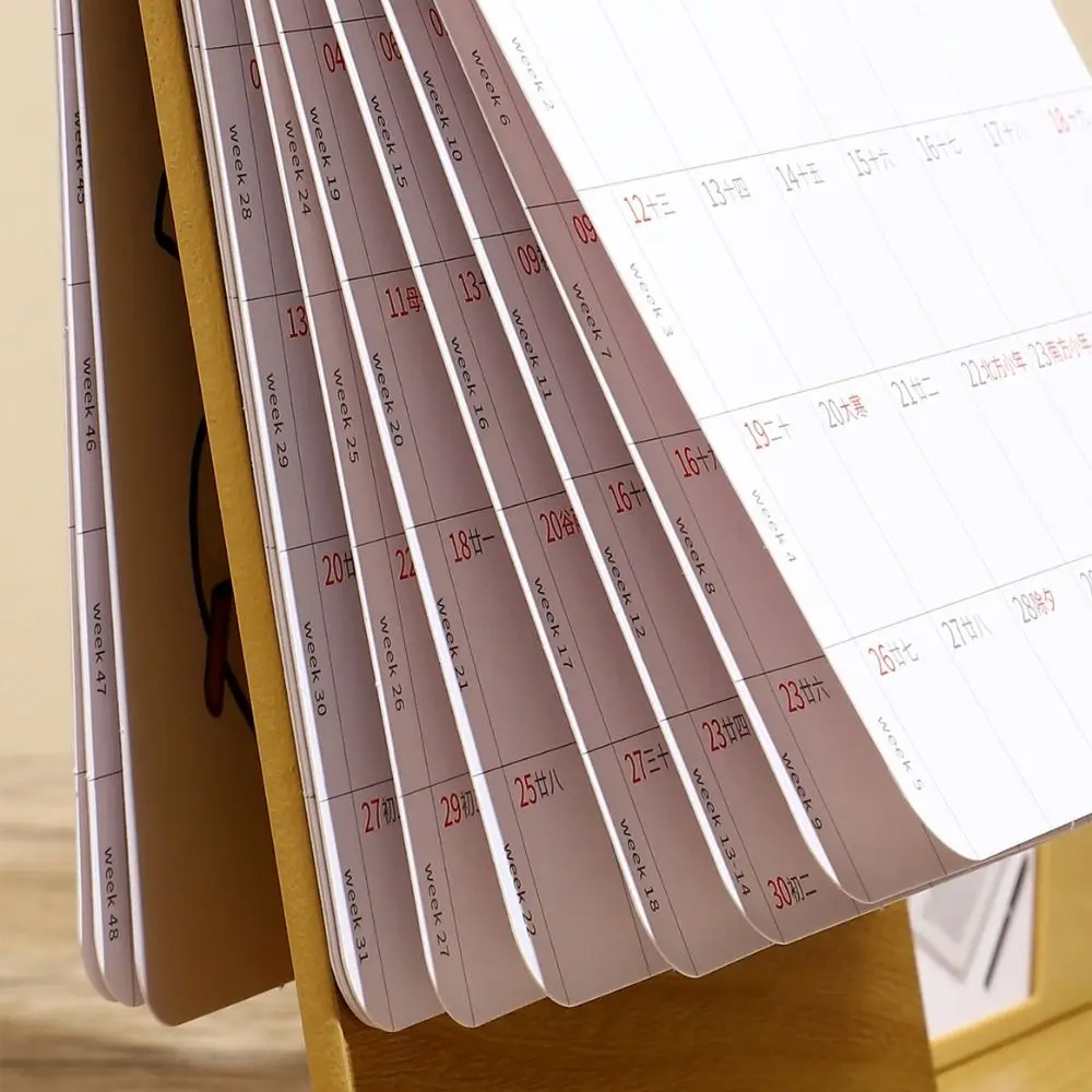 Creative Wood 2027 Desk Calendar Multifunctional Creative Pen Holder Calendar Pen Holder 2027 Calendar Organizer Office Use