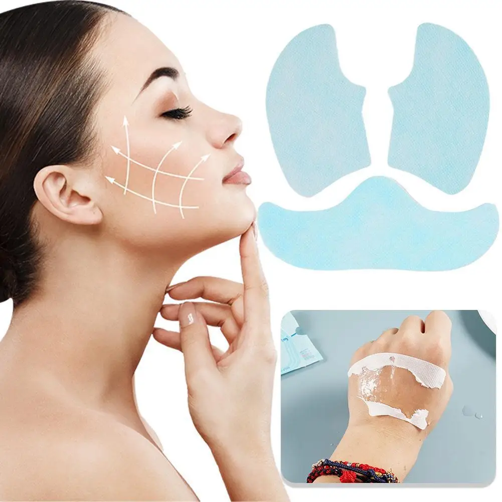 3 Sets Nano Collagen Film Paper Soluble Facial Mask Forehead Skin Cheek Sticker  Anti-wrinkle Sleeping Masks Beauty Accessories