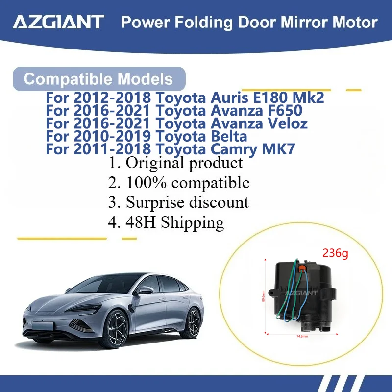 

AZGIANT For Toyota Auris E180 Mk2/Avanza F650/Avanza Veloz/Belta/Camry MK7 Car Side Mirror Folding Motor Replacement Part R/L
