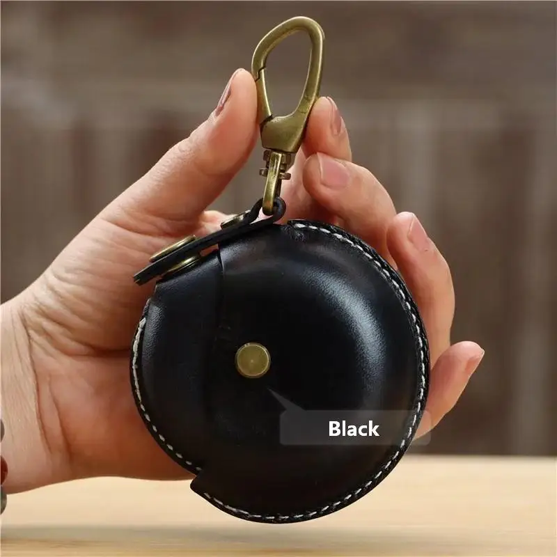 Handgefertigte Aufbewahrungstaschen, Echte Leder-Rundtaschen, Tragbare und Kreative Bluetooth-Kopfhörer-Etuis, Hochwertige Geschenkboxen – Detail 10