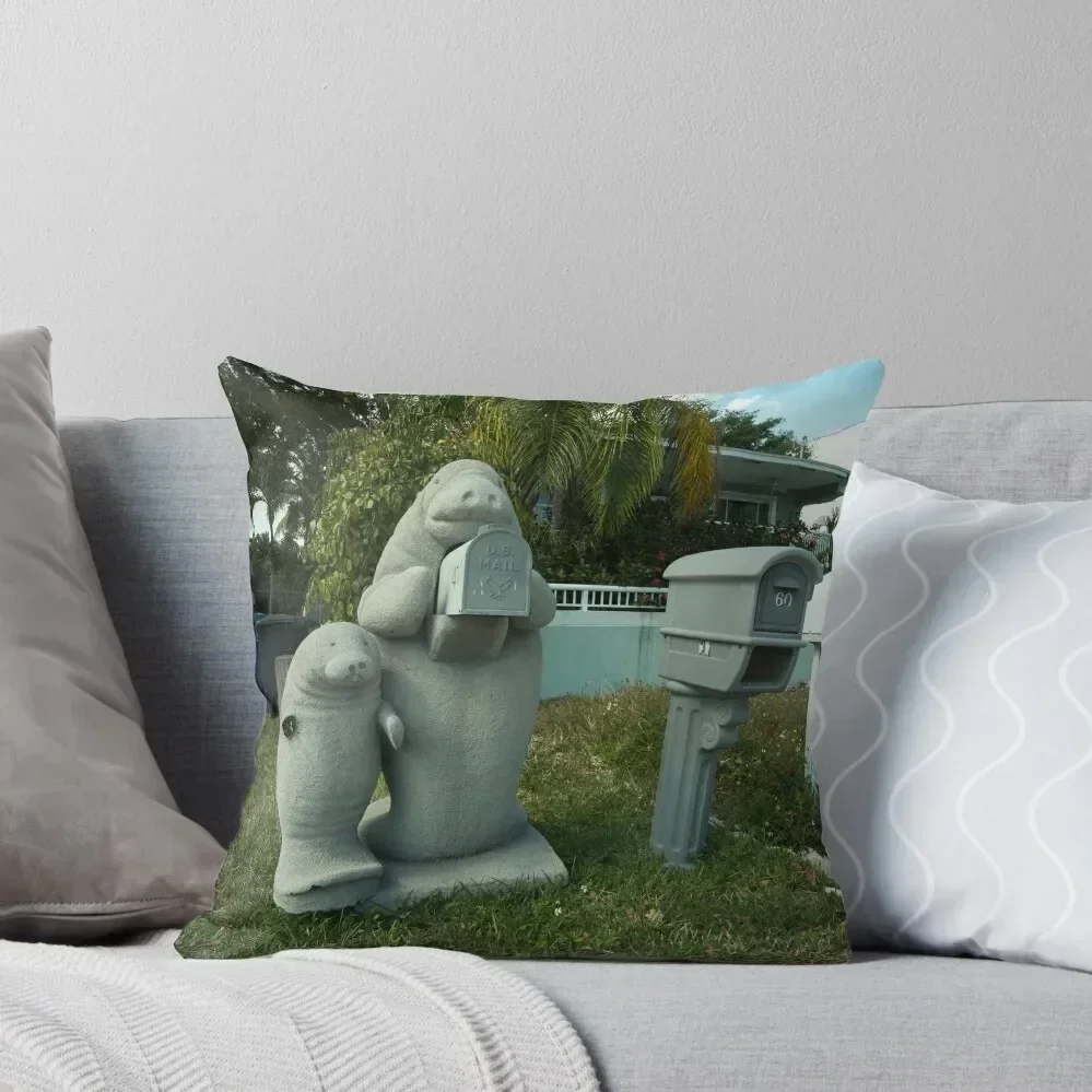 Manatee Mailbox Throw Pillow christmas ornaments 2025 Embroidered Cushion Cover sleeping pillows Covers For Sofas pillow