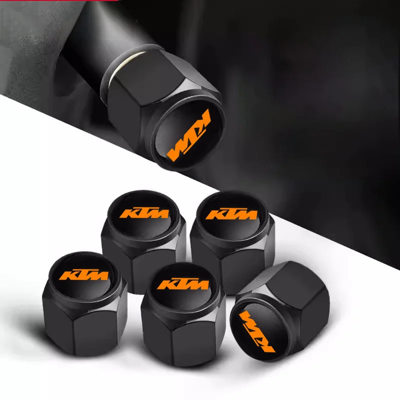 

5pcs Car Styling Wheel Tire Valve Cap Waterproof Stem Cover For KTM EXC Duke 390 200 790 890 690 250 125 990 Adventure Rc390 300