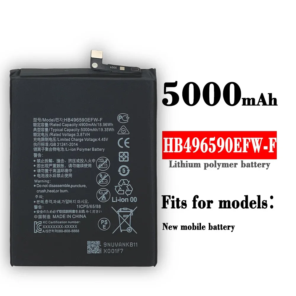 Replacement Battery 5000mAh HB496590EFW-F For HONOR X7 Mobile Phone Batteries + Tools