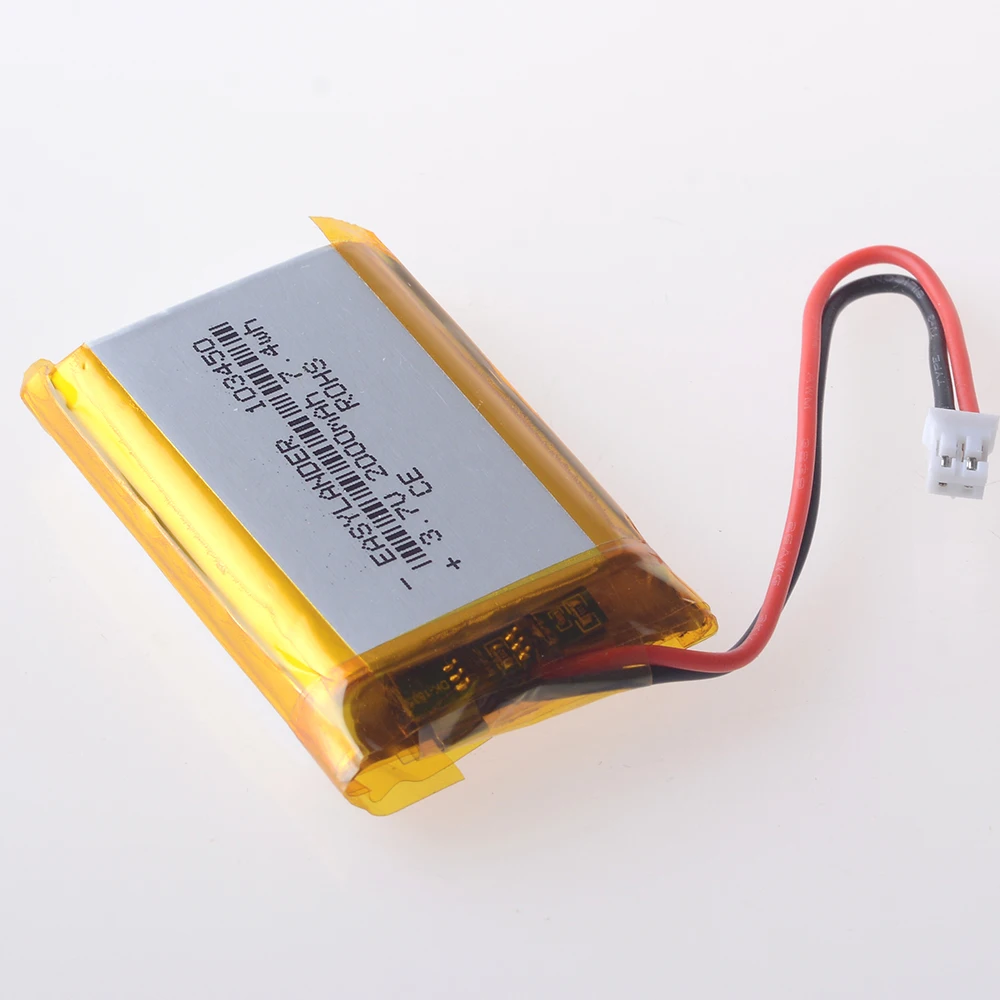 Silicone Wires 103450 CE+Rohs 3.7V 2000mAh Rechargeable Li-Polymer Li-ion Battery Lipo Batteries