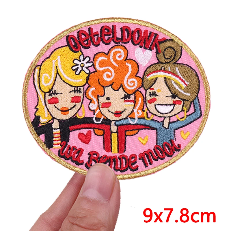 Oeteldonk embleem kikker patch DIY carnaval voor Nederland strijkpatches op kleding kikker geborduurde patches voor kleding