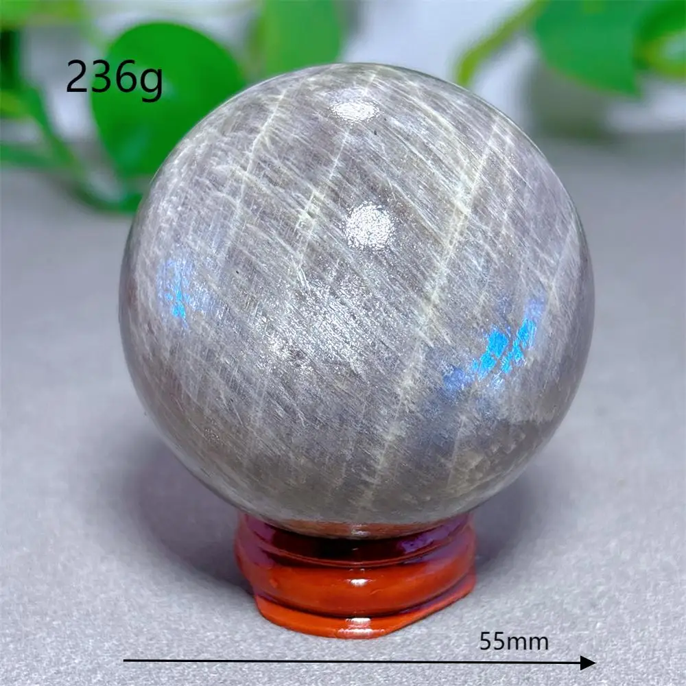 Blauwe Maansteen Bol Kristal Natuursteen Kwarts Mineralen Huisdecoratie Reiki Tuingeschenken Energie Genezing Geluk Liefde +Stand
