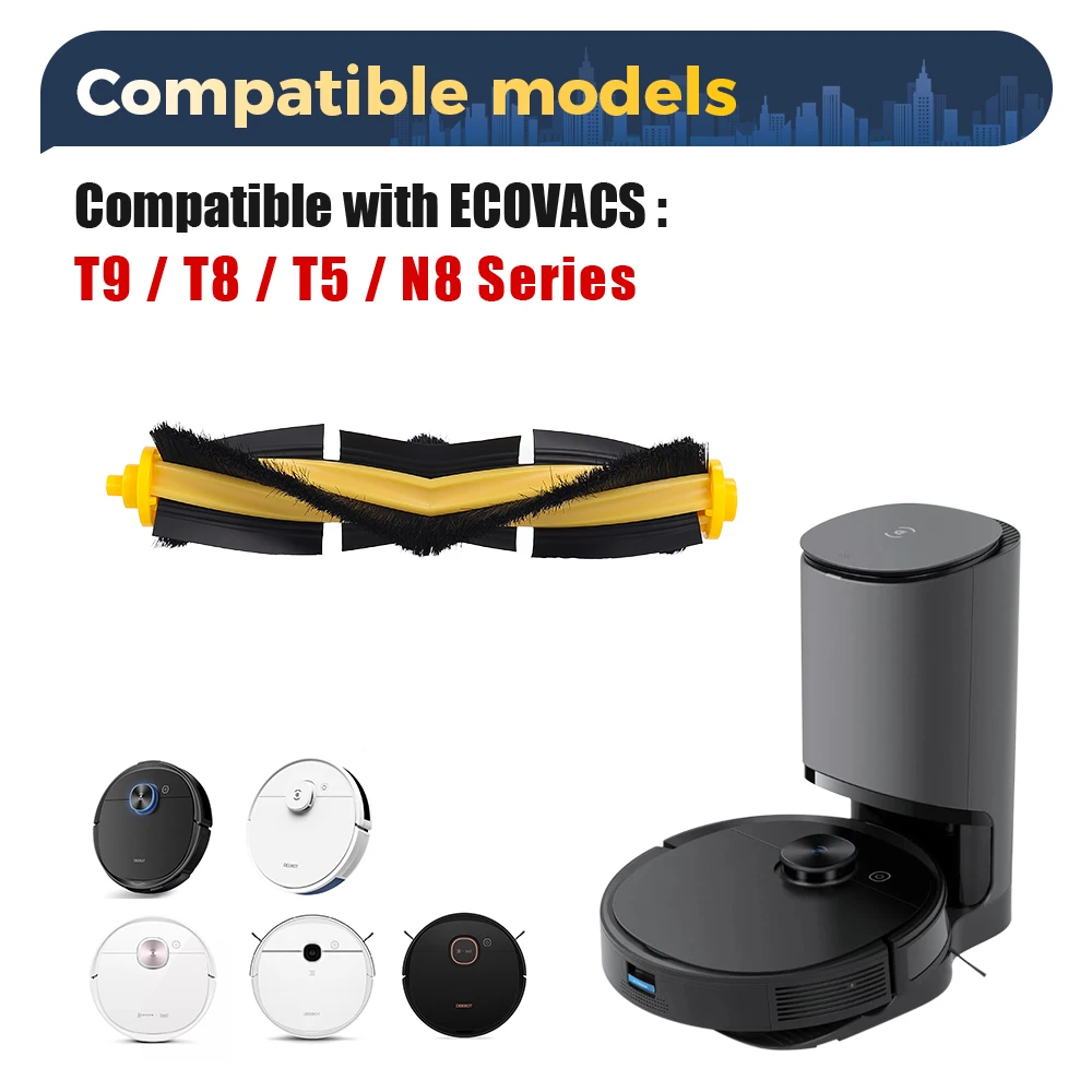استبدال فرشاة الأسطوانة الرئيسية لـ Ecovacs OZMO 920 950 T5 T8 T9 N7 N8 Pro Yeedi 2 قطع غيار المكنسة الكهربائية الهجينة