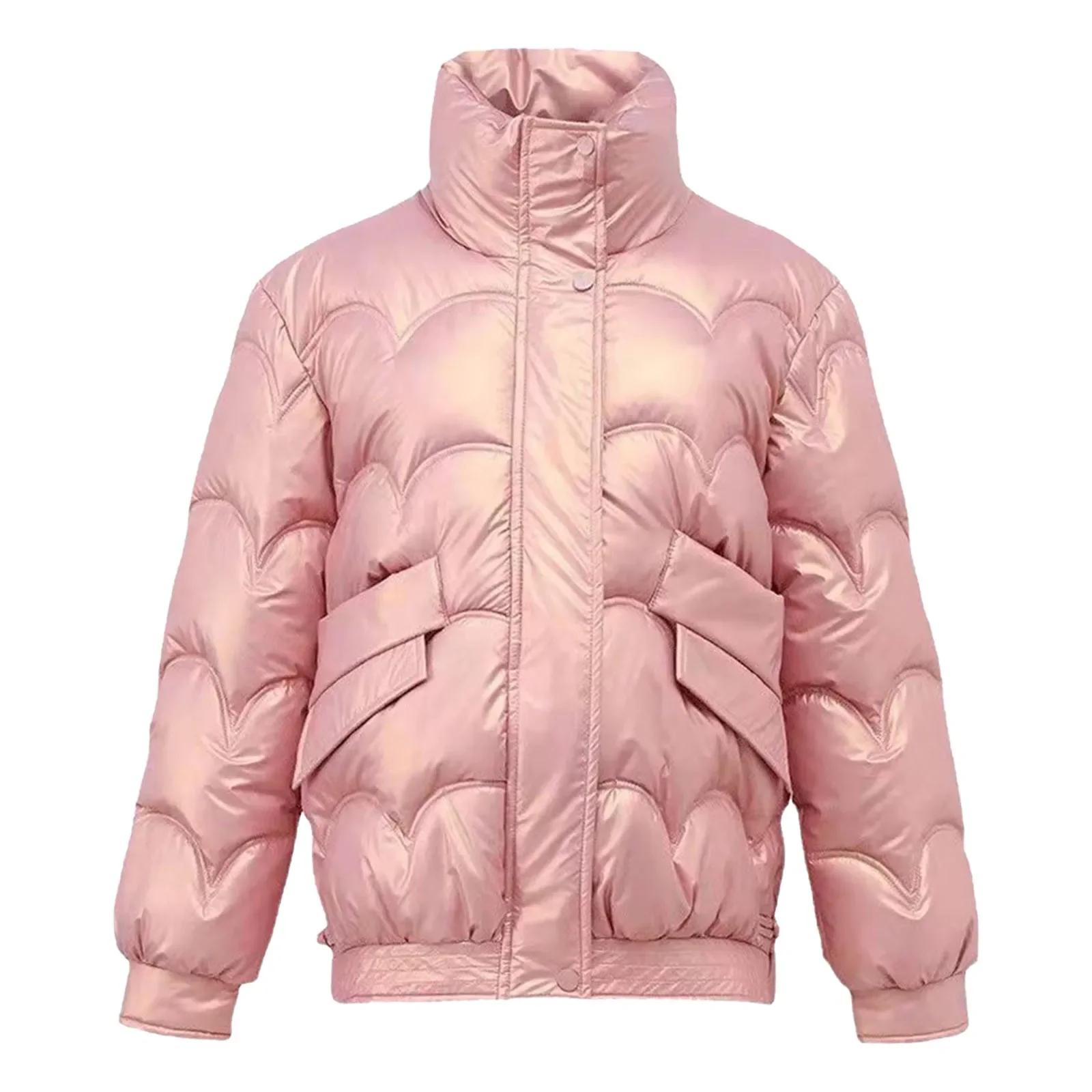 Chaqueta de plumón de algodón brillante para mujer, Parkas gruesas y cálidas, Abrigo acolchado de algodón, prendas de vestir femeninas, invierno, nuevo, 2023