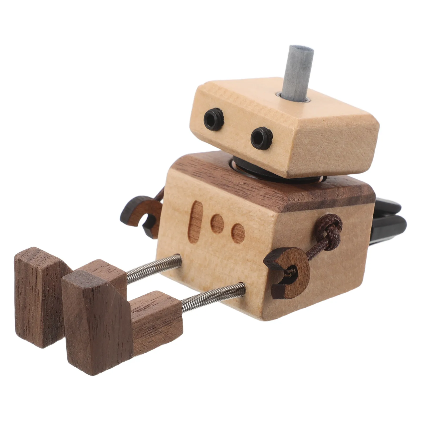 Robot Shaped Wood Essential Oil Car Diffuser Air Vent Clip on Aromatherapy Diffuser for Auto Interior Fragrance Dispenser Decor