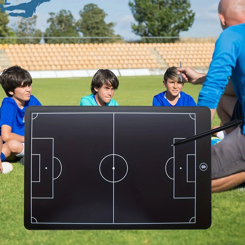 Papan Pelatih Sepak Bola Elektronik LCD 16 Inci Papan Latihan Sepak Bola Digital untuk Tablet Tulis Latihan Penanda Pelatih Sepak Bola