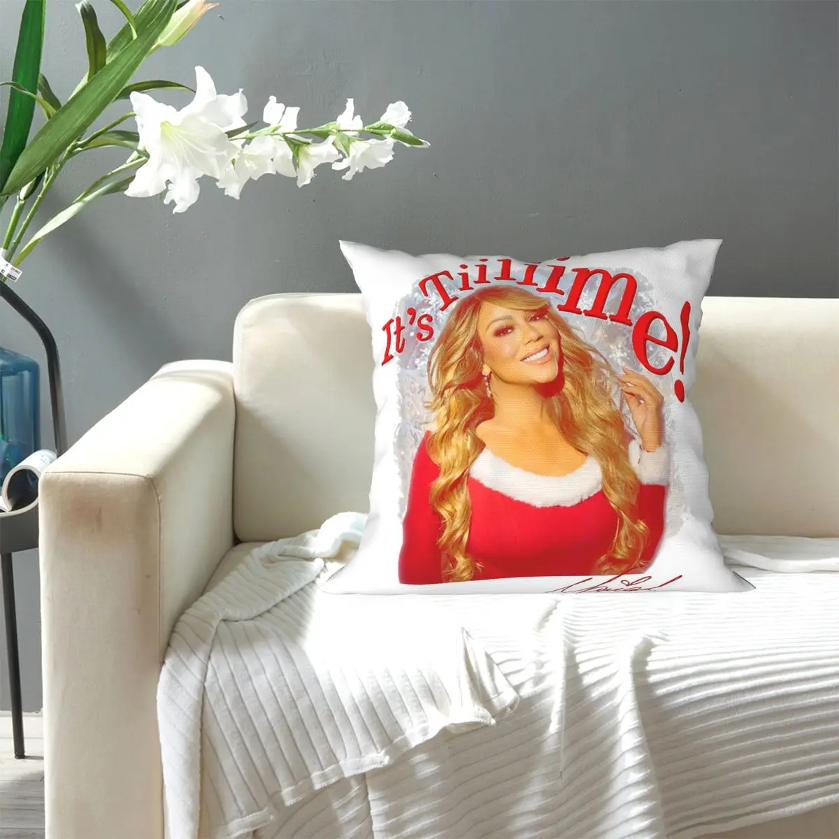 Mariah Carey Official It's Time 30th Anniversary Square Pillowcase Pillow Cover Cushion Comfort Throw Pillow for Home Sofa