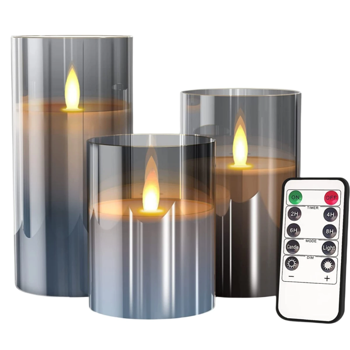 3Pcs Flameless LED Candles Light With Remote Control Romantic Flickering Wick Candles Set Lamp For Christmas Wedding Party