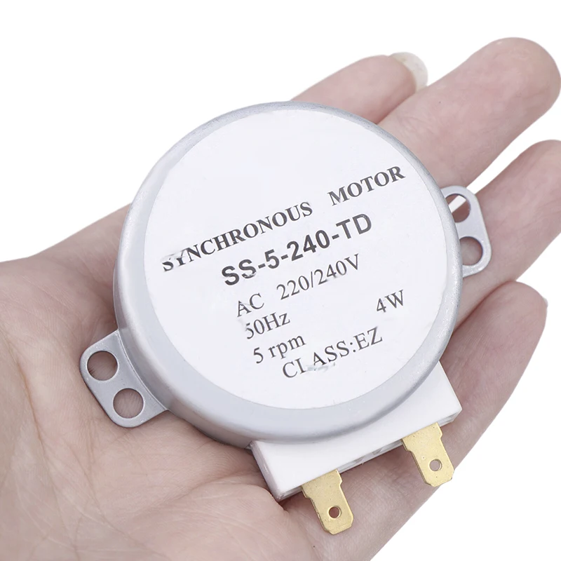 SS-5-240-TD 220/240V 4W 5RPM Micro Synchronous Motor For Warm Air Blower 50Hz Microwave Oven Tray Motor