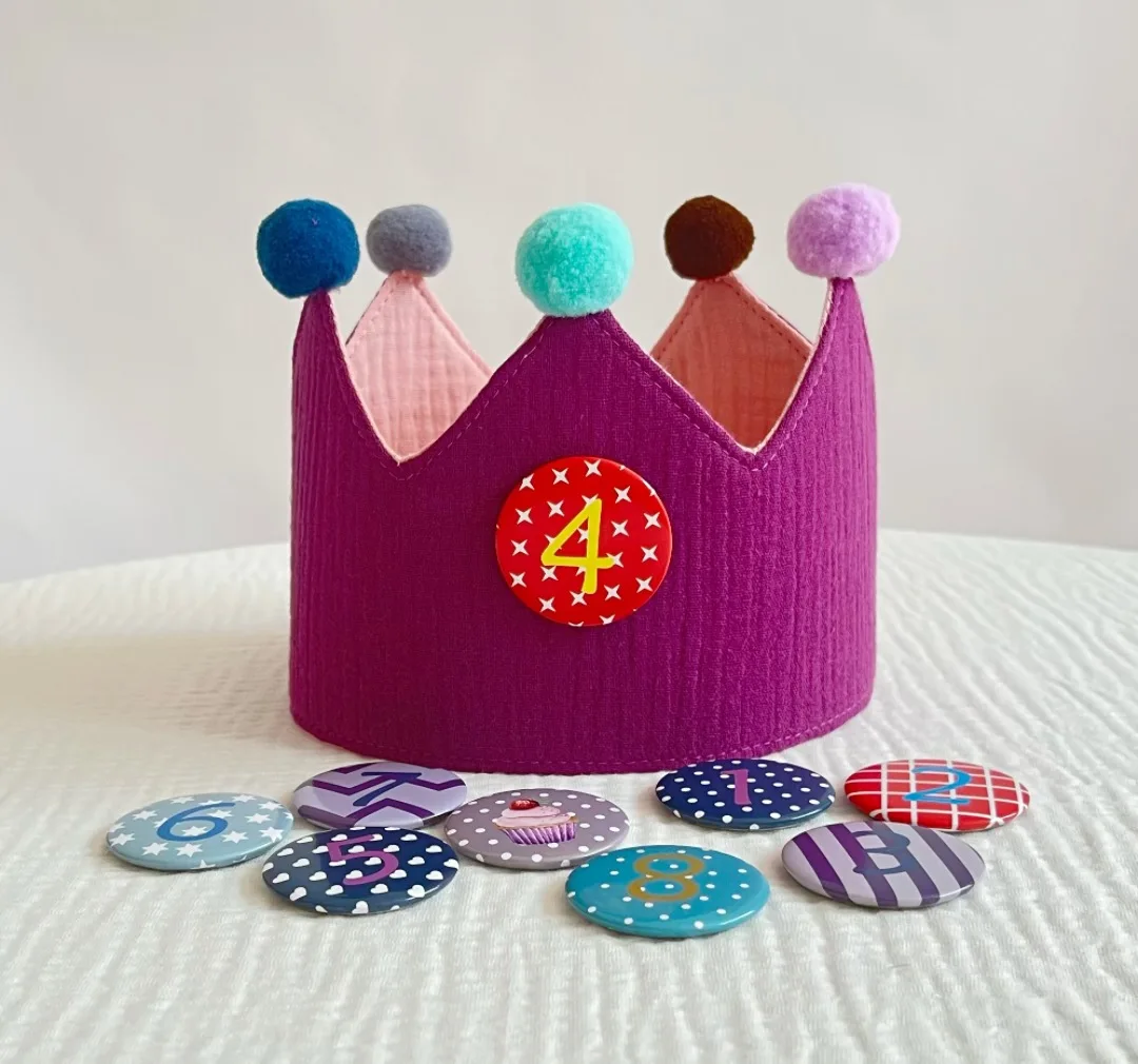 Baby Birthday Party Hat Mini Colorful Crown Headband Hat With Numbers Newborn Party Photography Props Birthday Party Decor Gifts