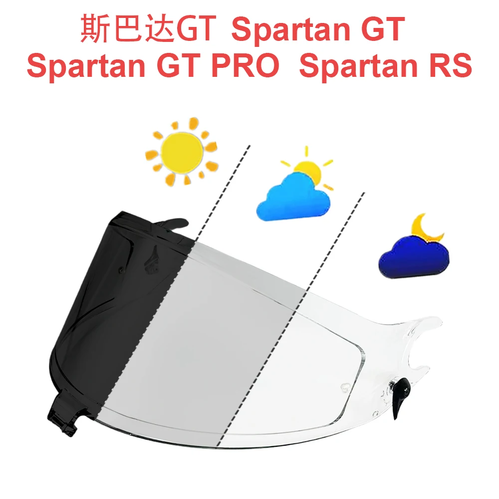 

Фотохромный козырек для SHARK Spartan GT Spartan GT PRO Spartan RS, линза для шлема, щиток для лица, ветрозащитное УФ-защитное покрытие, Visera