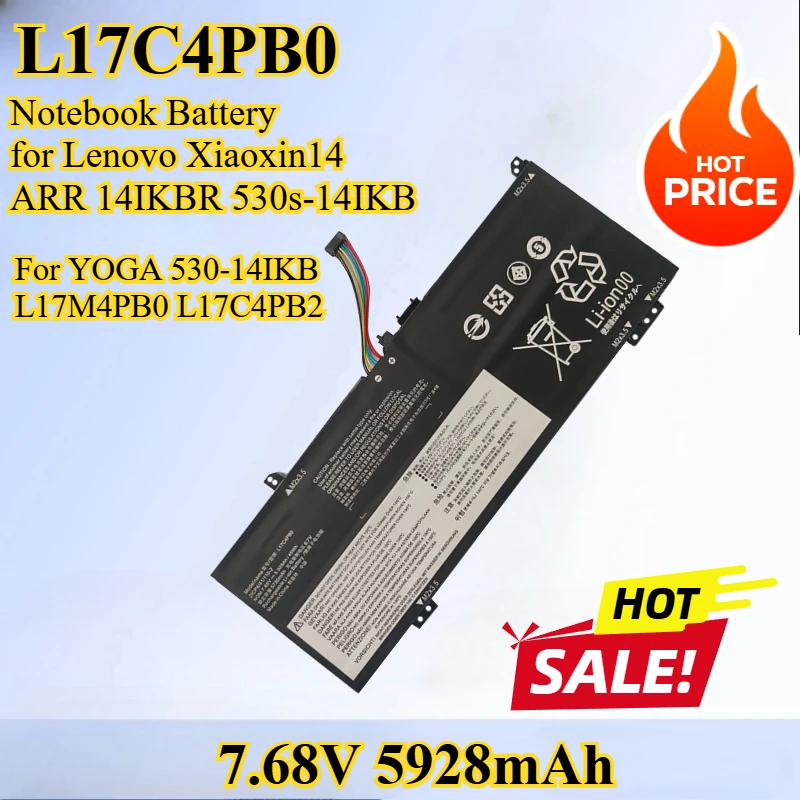 

L17C4PB0 Notebook Battery for Lenovo Xiaoxin14 ARR 14IKBR 530s-14IKB 15ARR 15IKBR 530s-15IKB YOGA 530-14IKB L17M4PB0 L17C4PB2