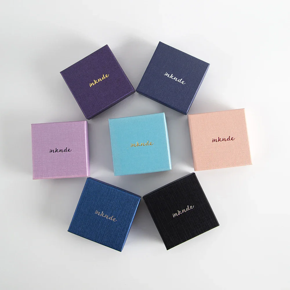 

100Pcs Bulk Personalized Logo Cardboard Jewelry Box DIY Ring Earring Pendant Bracelet Packaging Paper Storage Case Wedding Gift