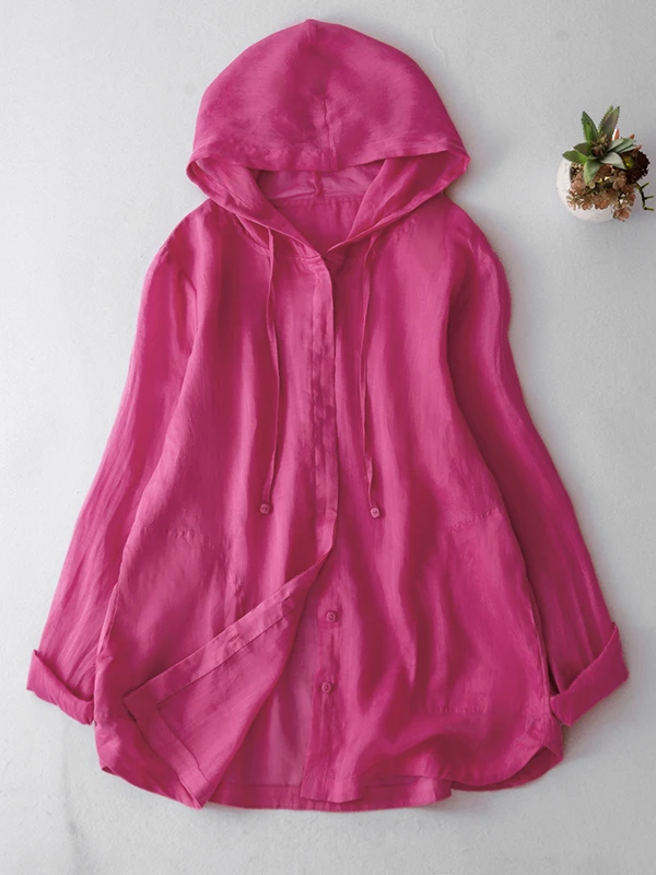 

Новый летний свободный хлопковый льняной топ с капюшоном, большой размер, женский повседневный тонкий солнцезащитный топ с кондиционером