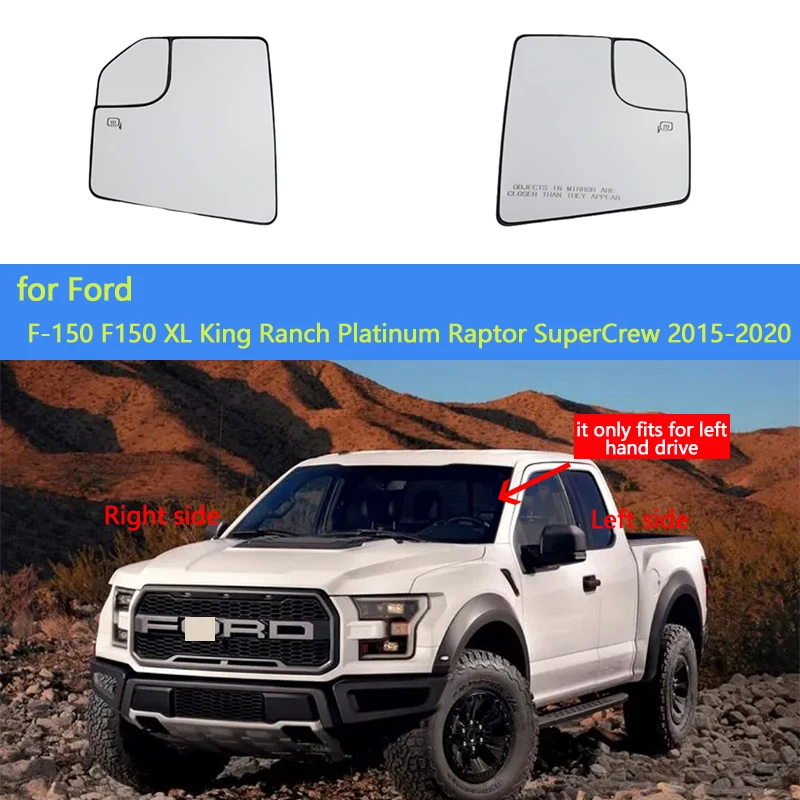 

Left Right Side Mirror Glass For Ford F-150 2015 2016 2017 2018 2019 2020 Rear View Mirror Wide Angle Heated