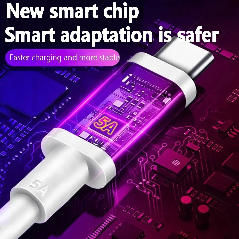

5A USB Type C Cable For HUAWEI P30 P40 Lite 40W SuperCharge Fast Charging Line Cord 1/1.5/2 M For Huawei Mate 20 30 Nova 3i 5i