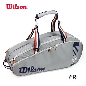 Wilson 2024 Team Roland Garros Backpack French Open Multi functional Large Capacity Orange Blue Grey Double Shoulder Tennis Bag