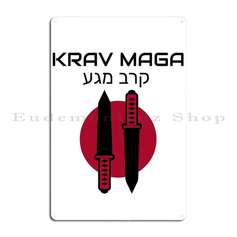 Krav Maga Dual Knives Metal Plaque Poster Create Party Club Design Club Kitchen Tin Sign Poster