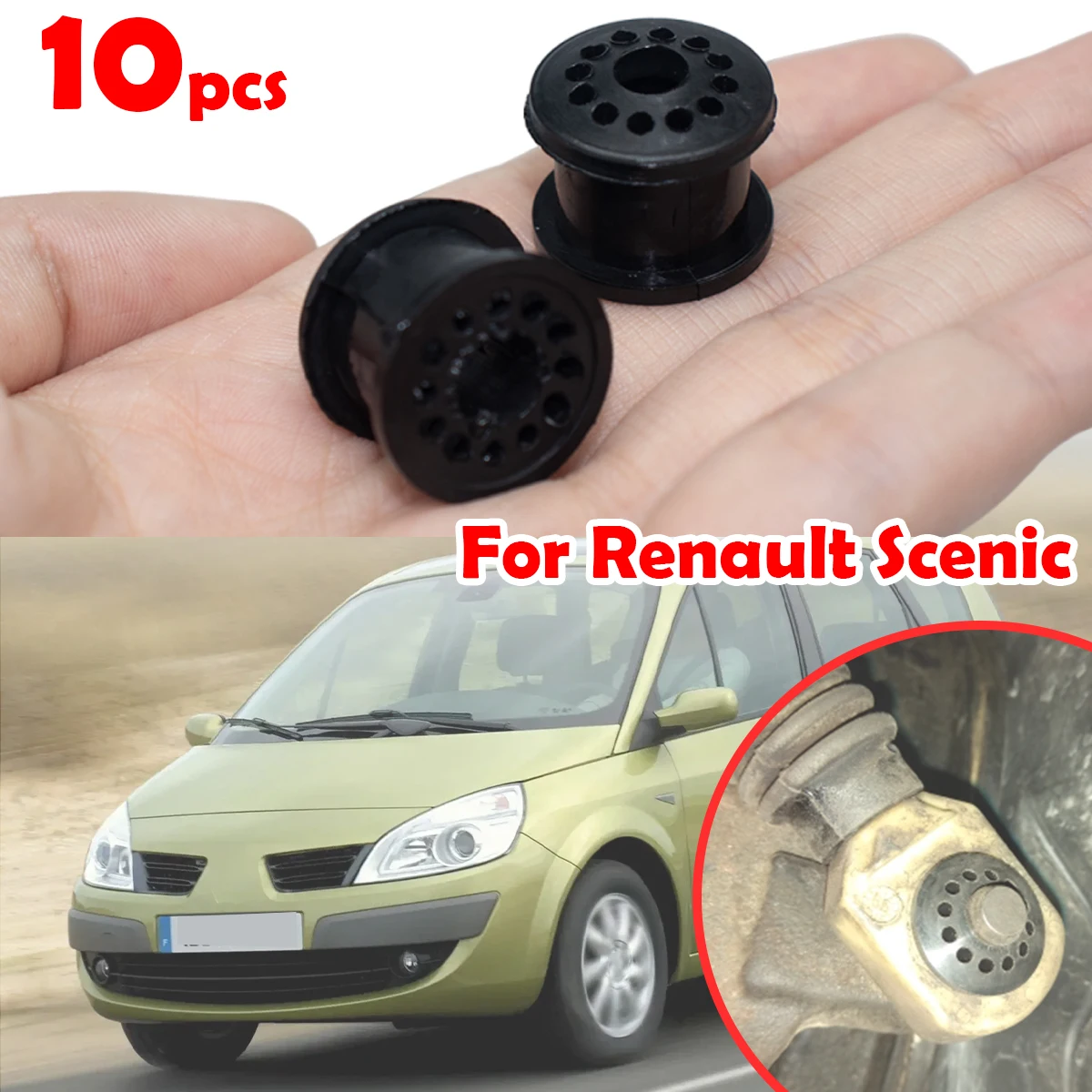 10pcs For Renault Scenic 5Speed Gearbox Cable Linkage Rubber Bushing Shift Lever Assembly Repair Kit Replacement Part 68001899AA