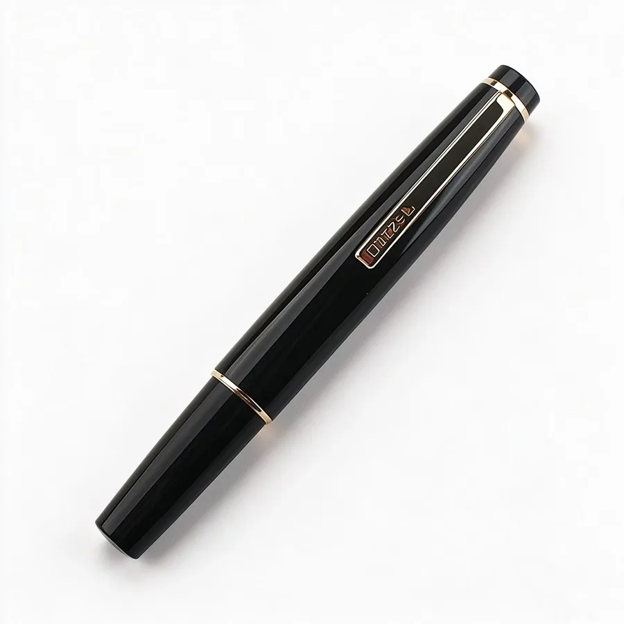 Jinhao 59 Füllfederhalter Champagner-Gold Metallkappe Dunkelrot Luxuriöser Geschäfts-Schreibstift für Büro und Schule