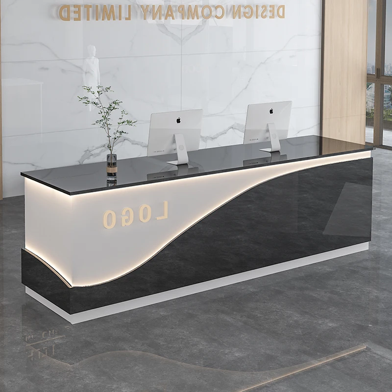 

Storage Luxury Reception Desk Counter Decorations Hair Salon Cashier Reception Desk Counter Modern European Commercial Furniture