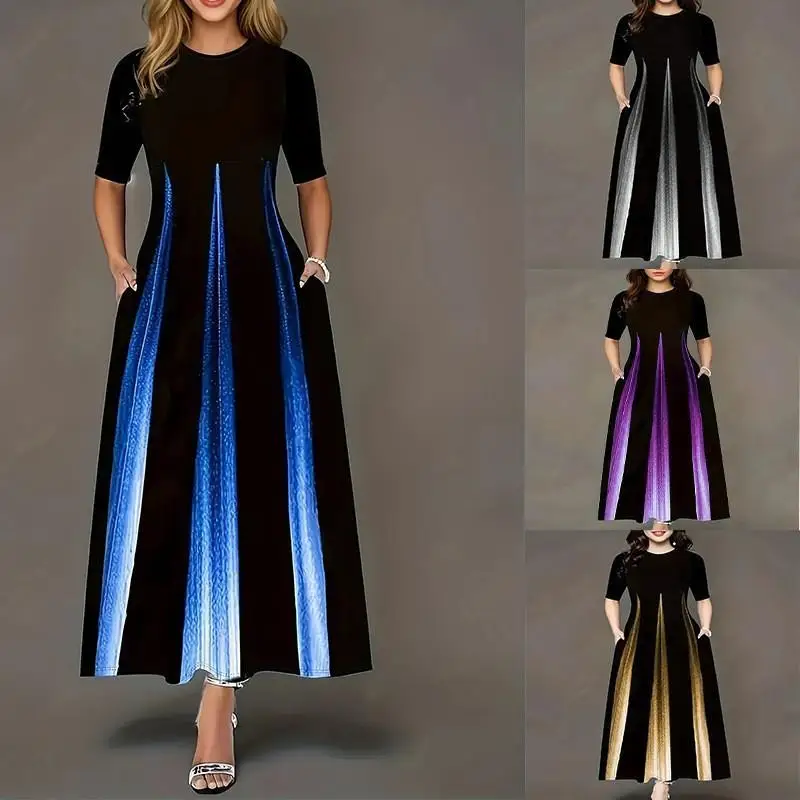 

Летняя повседневная юбка А-силуэта больших размеров с принтом, на молнии, из полиэфирного волокна, для делового стиля, модная и элегантная