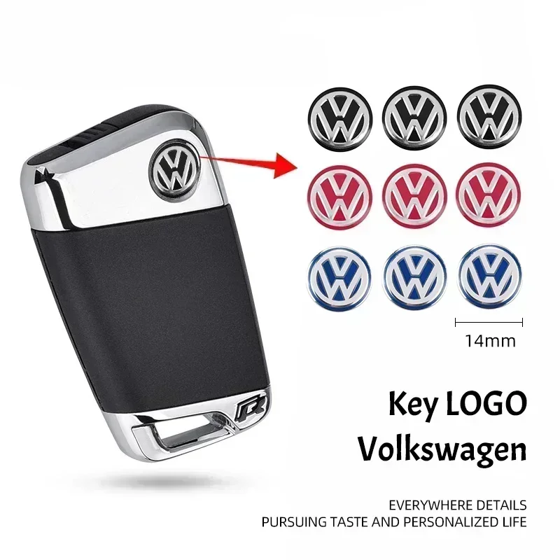 5/10 шт. 14-мм наклейки-эмблемы для автомобильного ключа для VW Polo, Golf 5, 7, Passat, Tiguan, Arteon, Jetta, Beetle, CC, Scirocco, Taigo, Caddy