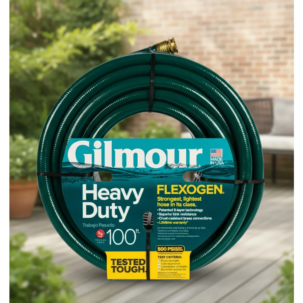 

Heavy Duty 100ft Garden Hose Flexible Kink Resistant Outdoor Water Hose for Home Gardeners