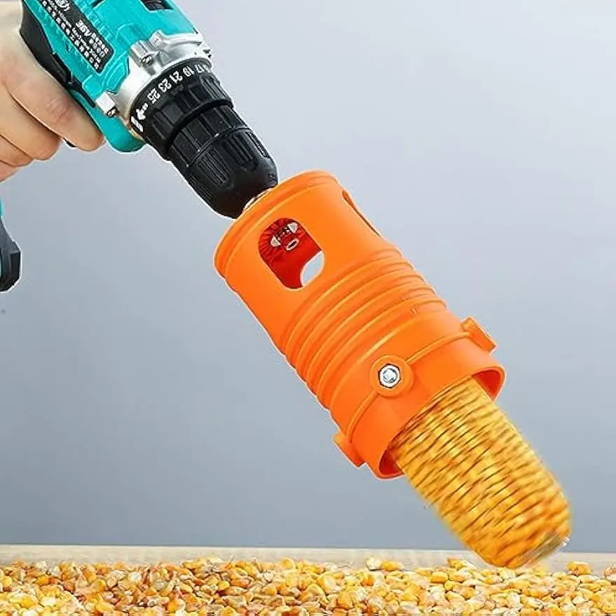 Kitchen Corn Peel Thresher Electric Drill accessory Corn Stripper Tool Universal Corn Peel Hands Free Corn Sheller Corn Remover