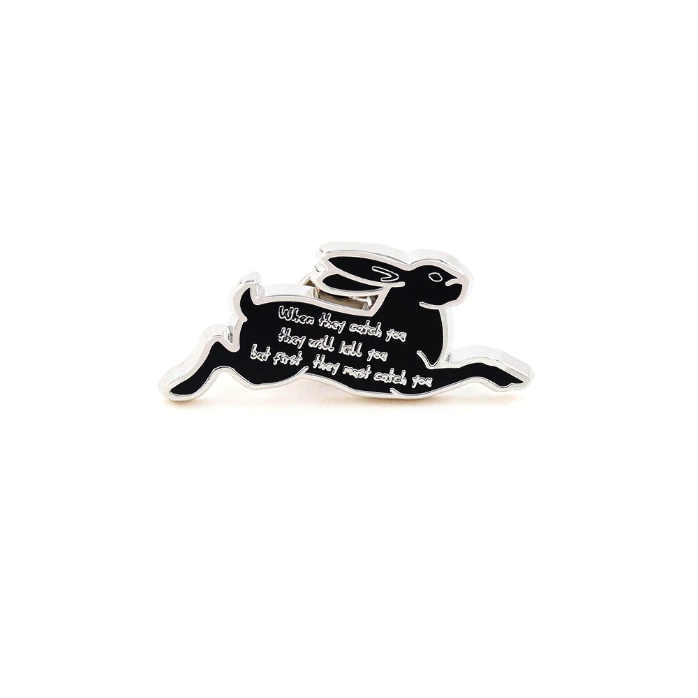 70s Classic Novel Animation Watership Down-Quote Badge Rabbit Survival Philosophy Brooch Men's Women's Accessorie Decoration