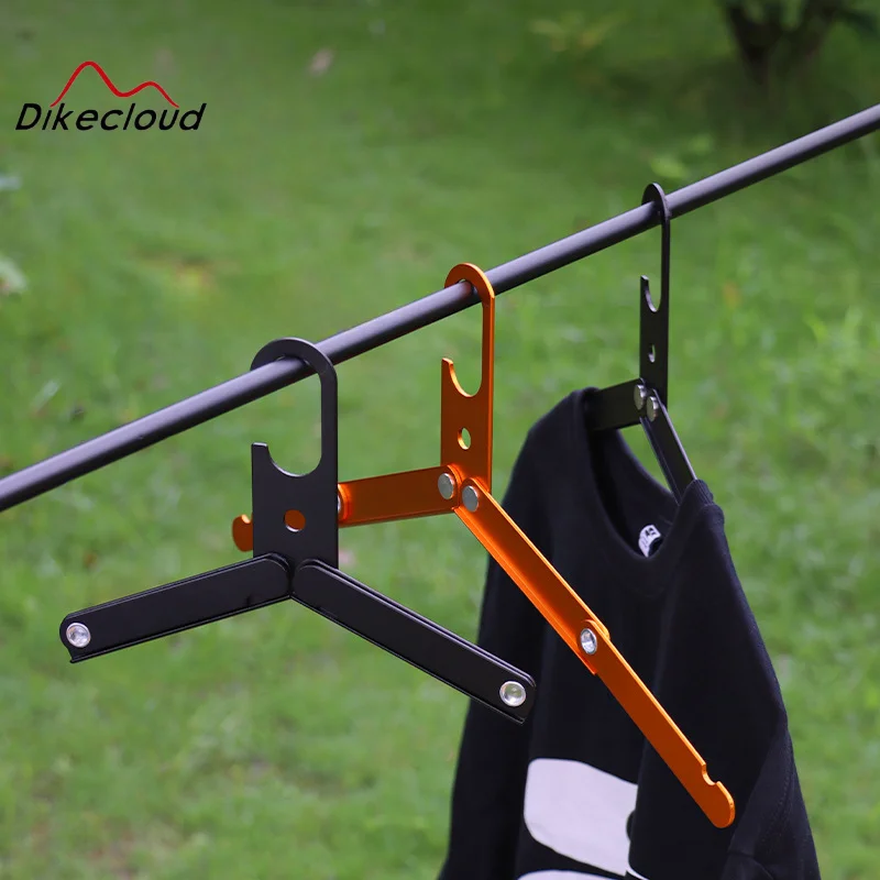 

Camping Folding Clothes Hanger Aluminum Alloy Coat Hangers Portable Drying Rack Space-saving Easy Storage Coat Stand For Camping