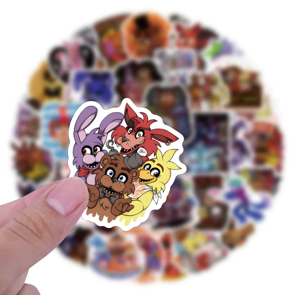 10/60Pcs Cartoon FNAF Security Breach Anime Graffiti Stickers For DIY Phone Laptop Chassis Guitar Gift Party Toy Stickers