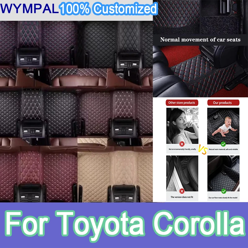 

Luxury Custom Car Floor Mats For Toyota Corolla 12th Gen. Hybrid 2019-2023 Foot Pads Auto Carpet Cover Interior Accessories full