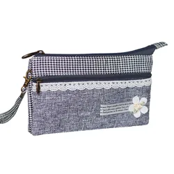 Pochette da donna con motivo floreale in cotone portafoglio da donna marca 2024 portamonete portamonete portamonete portamonete portamonete per ragazze