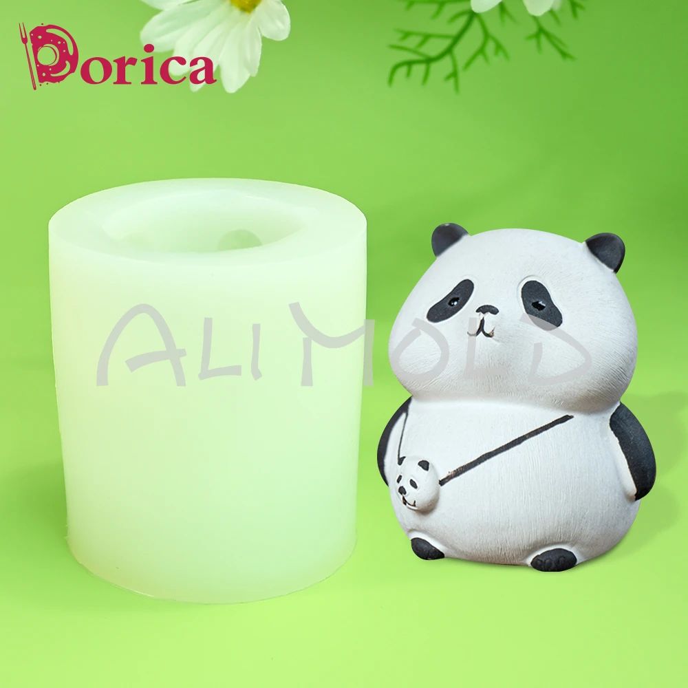 3D Panda Silicone Candle Mold Fondant Chocolate Mould Aromatherapy Wax Gypsum Soap Model Diy Creative Gift Home Decorating Tools