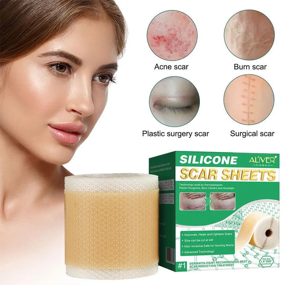 150cm Silicone Gel Scar Sheet Patch Treatment Removal Cover Acne Ear Beauty Skin Section Tape Scar Trauma Repair Burn R2s2